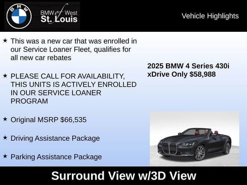 Used 2025 BMW 430i xDrive Convertible w/ Premium Package image 73