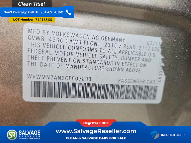 Used 2012 Volkswagen CC Sport FWD image 16