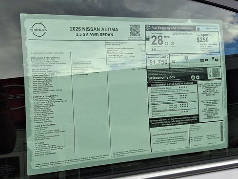 New 2026 Nissan Altima 2.5 SV AWD/4WD image 20