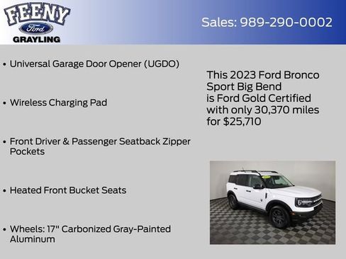 Used 2023 Ford Bronco Sport Big Bend w/ Convenience Package image 22