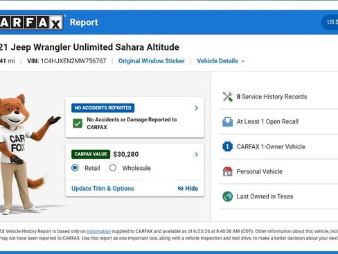 Used 2021 Jeep Wrangler Unlimited Sahara AWD/4WD image 10