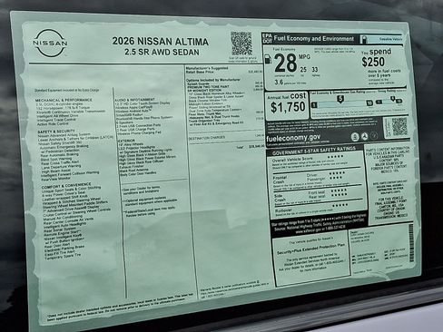 New 2026 Nissan Altima 2.5 SR w/ SR Midnight Edition Package AWD/4WD image 20