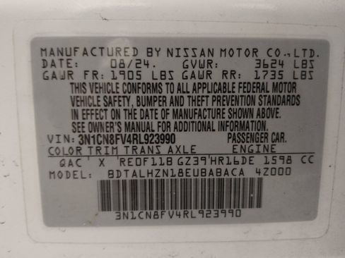 Used 2024 Nissan Versa SR w/ Trunk Package FWD image 33