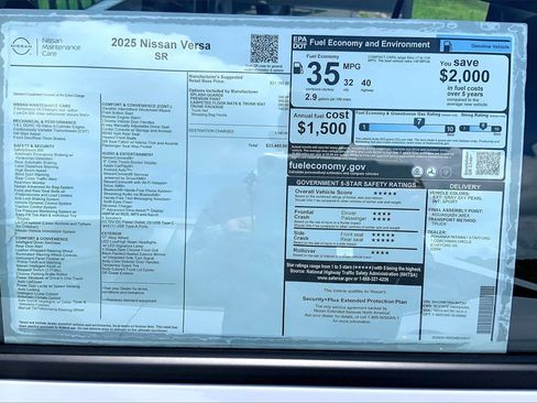 New 2025 Nissan Versa SR w/ Trunk Package image 13