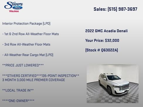 Used 2022 GMC Acadia Denali w/ Denali Technology Package AWD/4WD image 16