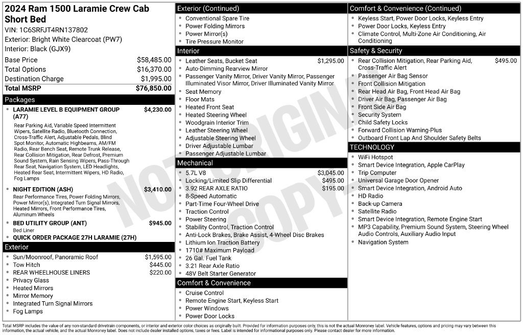 Used 2024 RAM 1500 Laramie AWD/4WD image 37