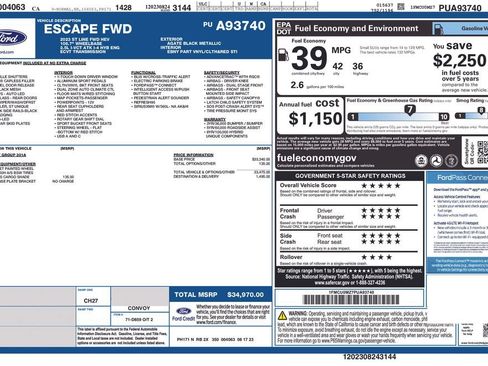 Used 2023 Ford Escape ST-Line w/ Equipment Group 301A FWD image 2