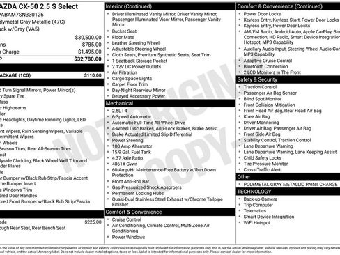 Used 2025 MAZDA CX-50 AWD 2.5 S w/ Cargo Package image 2