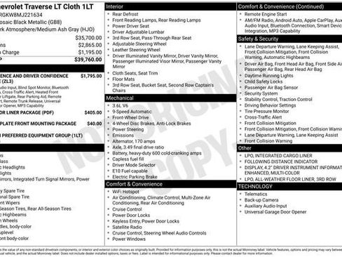 Used 2021 Chevrolet Traverse LT FWD image 34