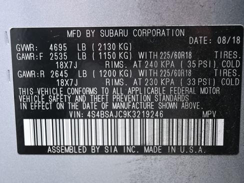 Used 2019 Subaru Outback 2.5i Limited image 35