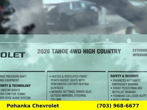New 2026 Chevrolet Tahoe High Country AWD/4WD image 36