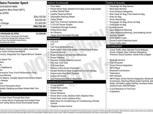 Used 2025 Subaru Forester Sport w/ Popular Package #2 AWD/4WD image 20