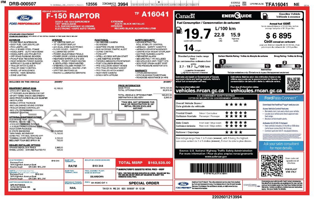Used 2026 Ford F150 Raptor w/ Equipment Group 803A Raptor R AWD/4WD image 2