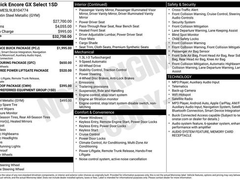 Used 2020 Buick Encore GX Select w/ Experience Buick Package AWD/4WD image 4