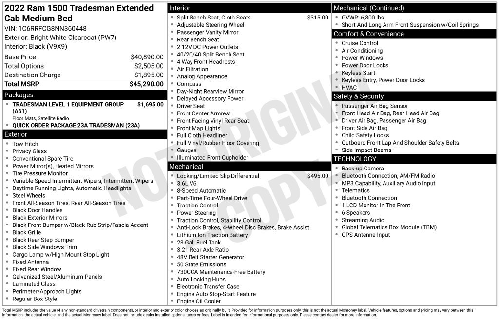 Used 2022 RAM 1500 Tradesman AWD/4WD image 18