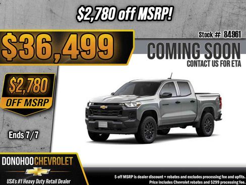 New 2026 Chevrolet Colorado W/T w/ WT Custom Package AWD/4WD image 1