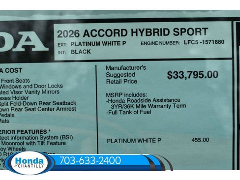 New 2026 Honda Accord Hybrid Sport-L image 37
