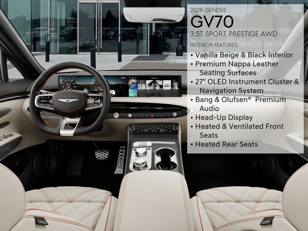 New 2026 Genesis GV70 3.5T Sport Prestige w/ G1 Accessory Package AWD/4WD image 17