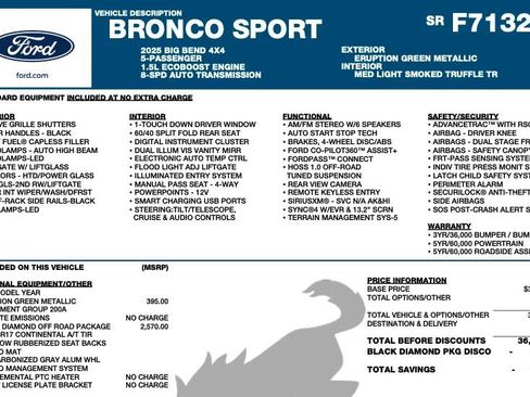 Used 2025 Ford Bronco Sport Big Bend AWD/4WD image 2