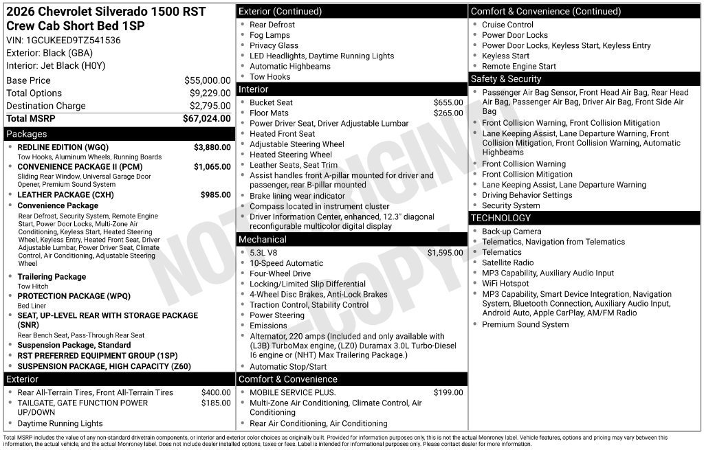 New 2026 Chevrolet Silverado 1500 RST w/ Redline Edition AWD/4WD image 11