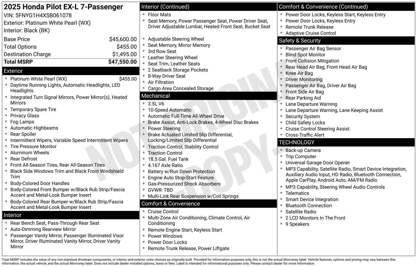 Used 2025 Honda Pilot EX-L image 10