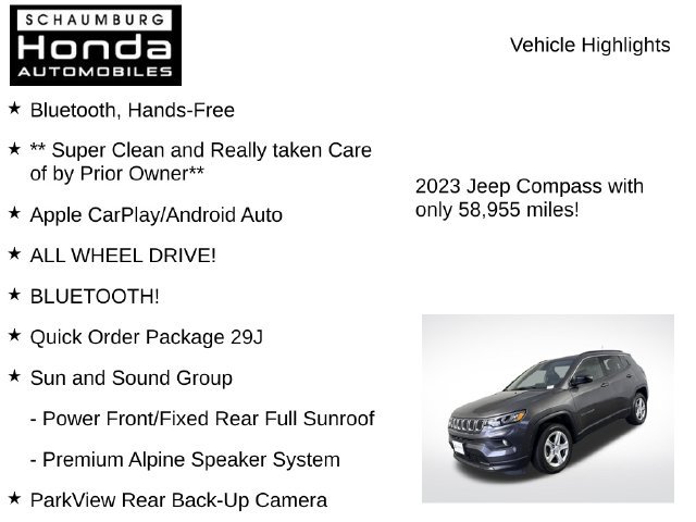 Used 2023 Jeep Compass Latitude w/ Sun and Sound Group AWD/4WD image 7