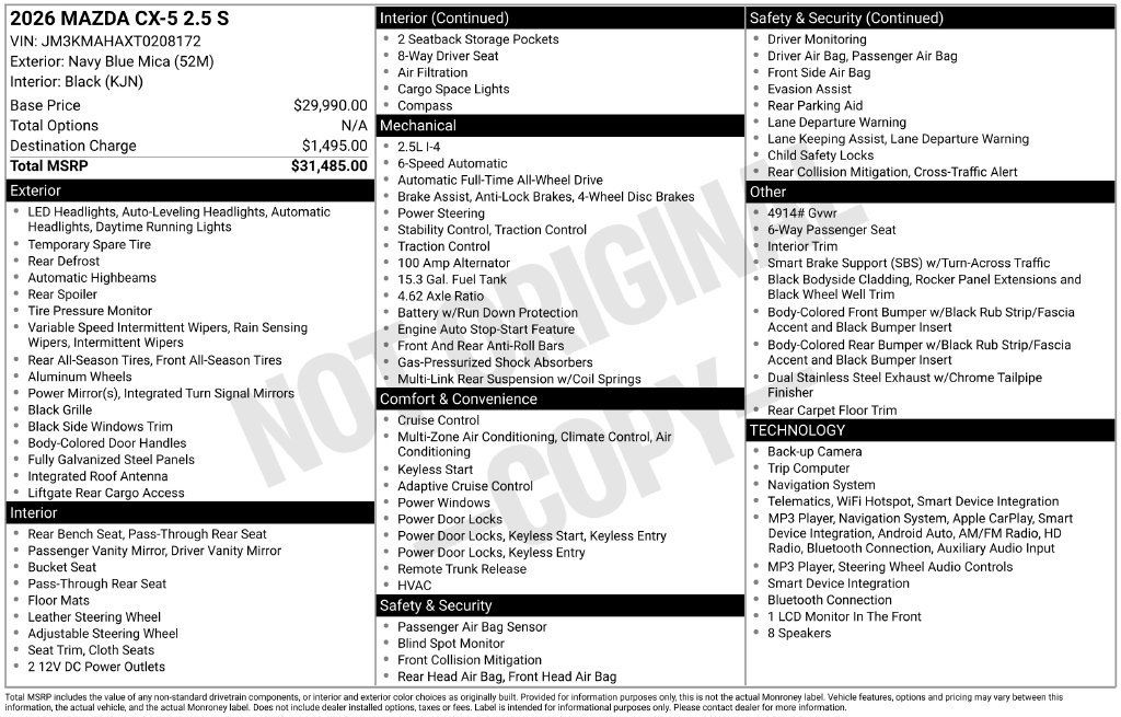 New 2026 MAZDA CX-5 AWD 2.5 S image 3