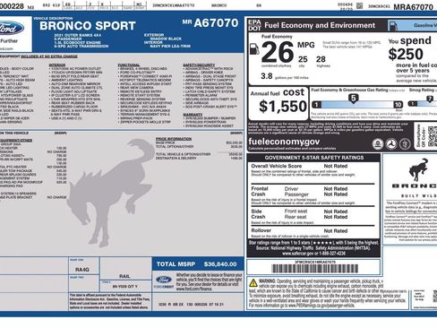 Used 2021 Ford Bronco Sport Outer Banks w/ Outer Banks Package (96D) AWD/4WD image 3
