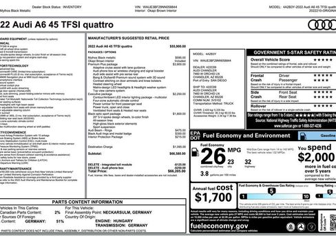 Used 2022 Audi A6 Premium Plus w/ Premium Plus Package AWD/4WD image 2