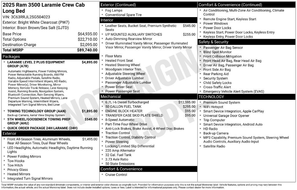 Certified 2025 RAM 3500 Laramie AWD/4WD image 32