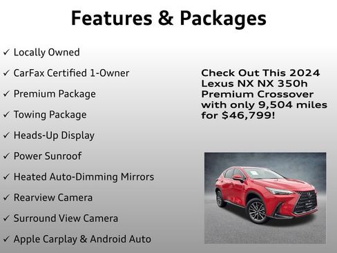 Used 2024 Lexus NX 350h AWD w/ Vision Package image 4