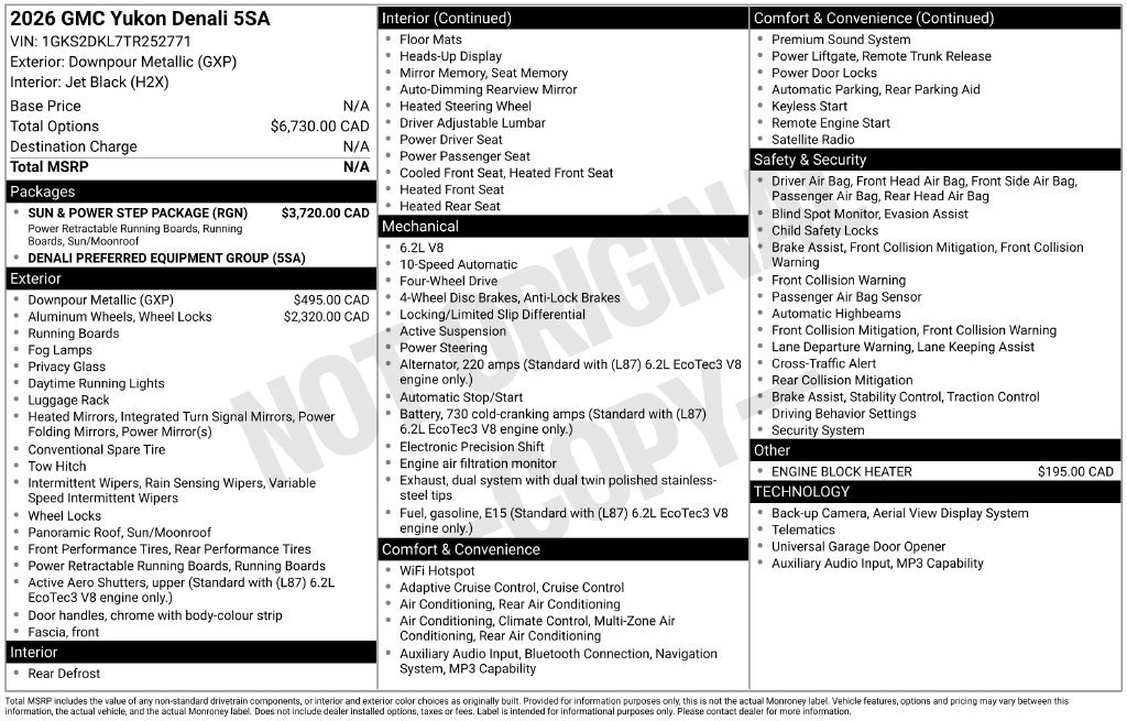 Used 2026 GMC Yukon Denali w/ Sun & Power Step Package AWD/4WD image 80