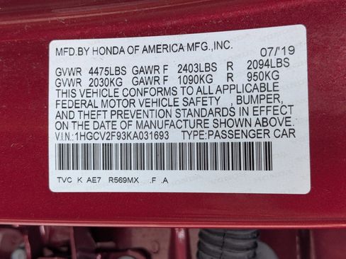 Used 2019 Honda Accord Touring image 38