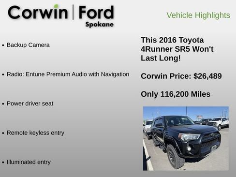 Used 2016 Toyota 4Runner SR5 AWD/4WD image 6