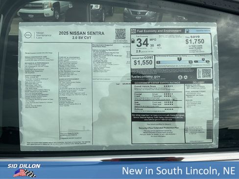 New 2025 Nissan Sentra SV w/ All-Weather Package image 13