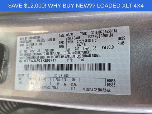 Used 2025 Ford F150 XLT w/ Equipment Group 301A Standard AWD/4WD image 27