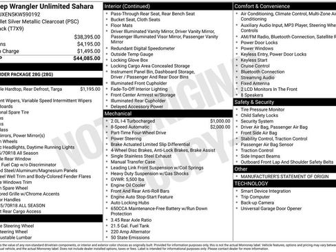 Used 2019 Jeep Wrangler Unlimited Sahara image 15