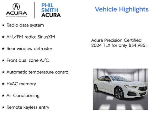 Certified 2024 Acura TLX Technology Package image 13