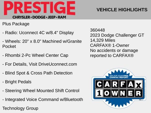 Used 2023 Dodge Challenger GT w/ Plus Package RWD image 8