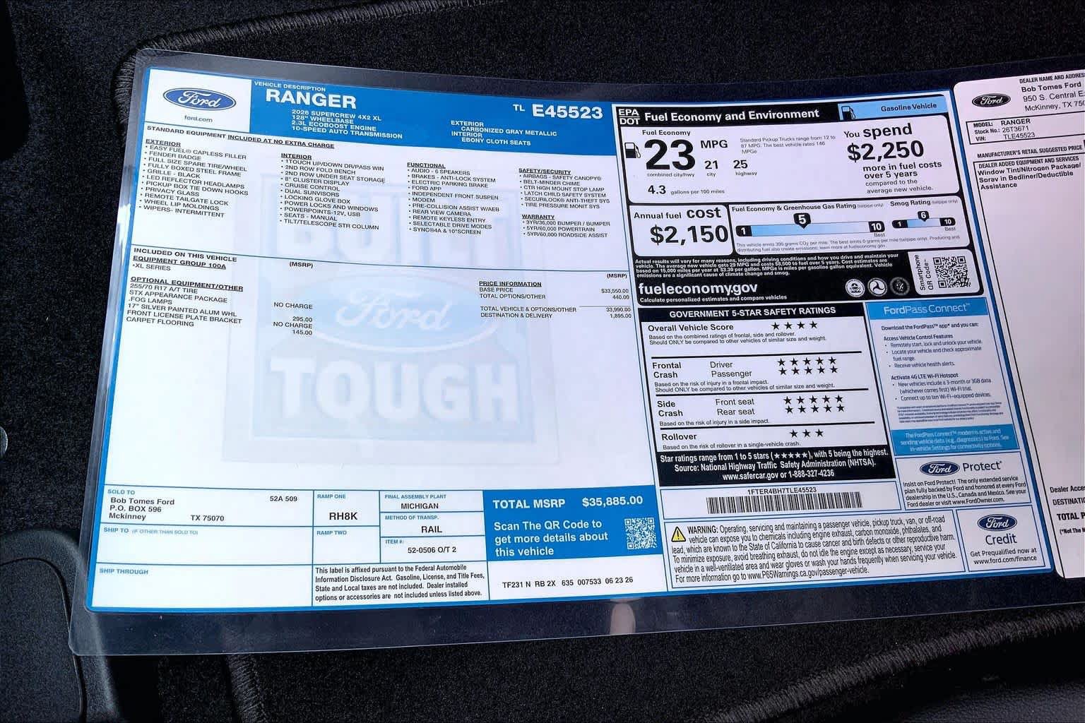 New 2026 Ford Ranger XL RWD image 21
