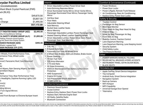 Used 2021 Chrysler Pacifica Limited w/ Uconnect Theater Family Group AWD/4WD image 3