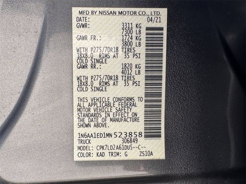 Used 2021 Nissan Titan PRO-4X w/ Off Road Protection Package image 31