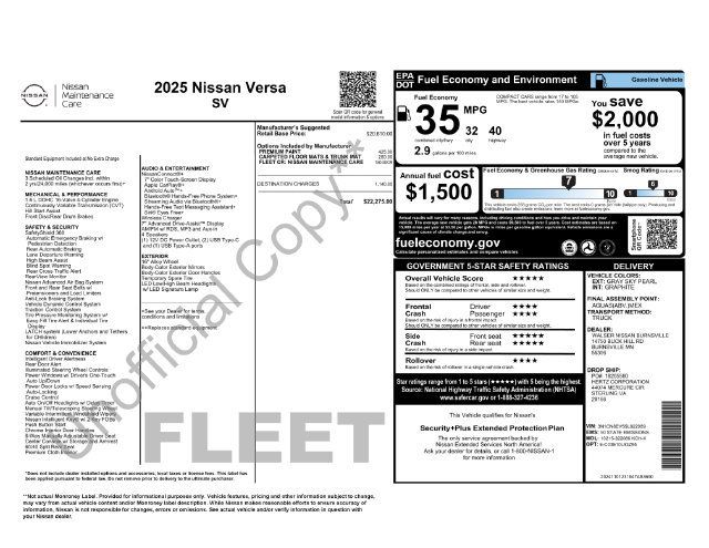 Used 2025 Nissan Versa SV FWD image 36