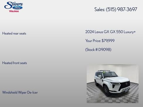 Used 2024 Lexus GX 550 w/ Accessory Package (2T) AWD/4WD image 28