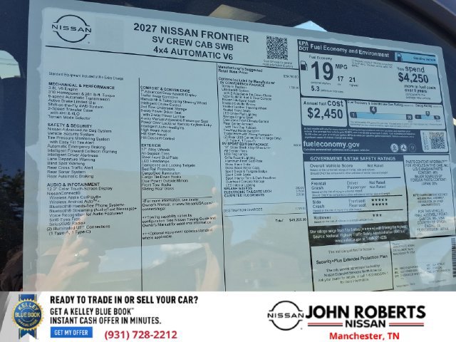 New 2027 Nissan Frontier SV w/ SV Convenience Package AWD/4WD image 19