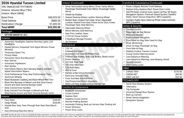 New 2026 Hyundai Tucson Limited AWD/4WD image 34