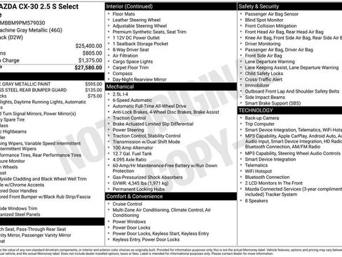 Used 2023 MAZDA CX-30 AWD 2.5 S w/ Select Package image 4