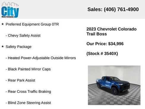 Used 2023 Chevrolet Colorado Trail Boss w/ Safety Package AWD/4WD image 7