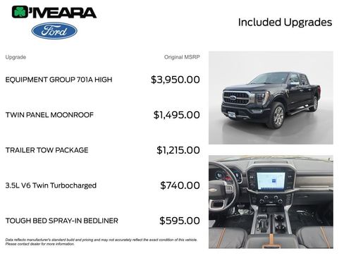 Used 2022 Ford F150 Platinum w/ Equipment Group 701A High image 4