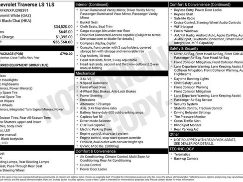 Used 2023 Chevrolet Traverse LS w/ Safety Package FWD image 30